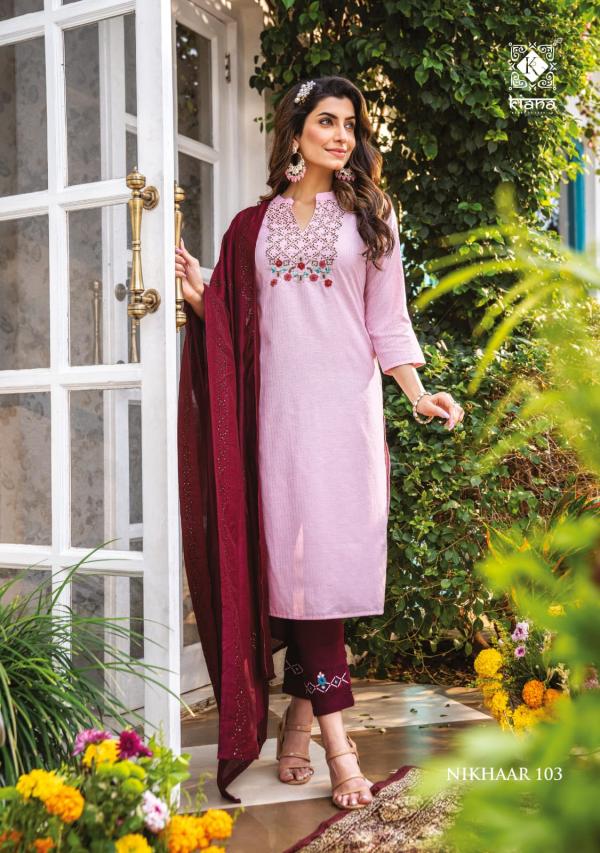 Kiana Nikhaar Festival Wear Kurti Pant And Dupatta Collection